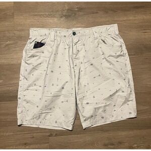 William Murray Shorts Mens 38 Gray AOP Performance Stretch Golf Chino 9.5"